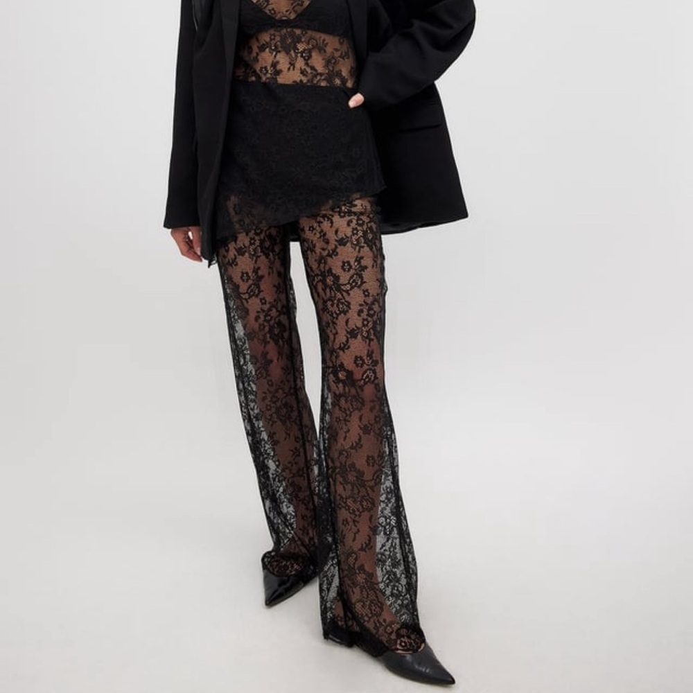 Chic Black Lace Pants